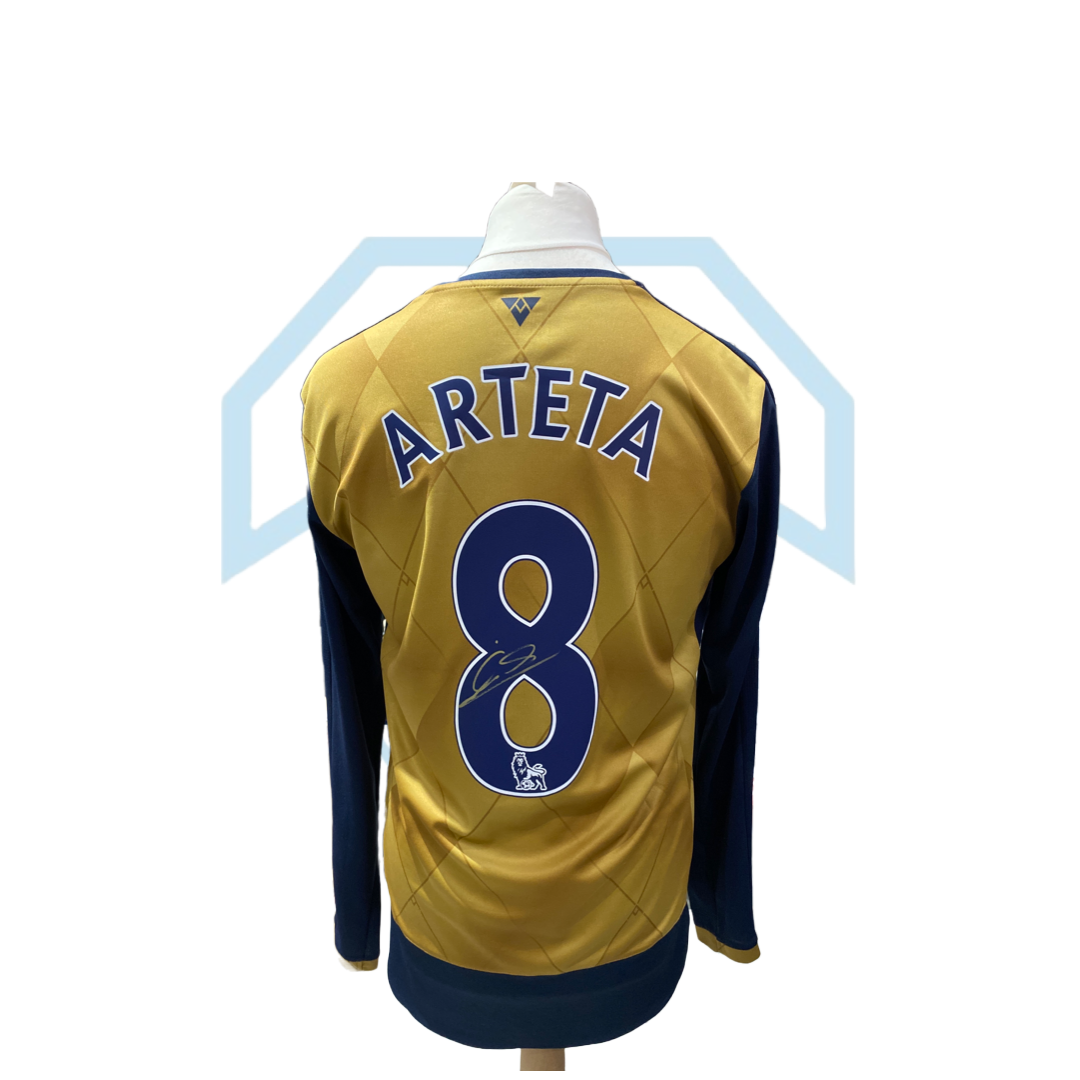 Mikel Arteta Signed Arsenal 2015-16 Away Long Sleeve Arsenal Shirt
