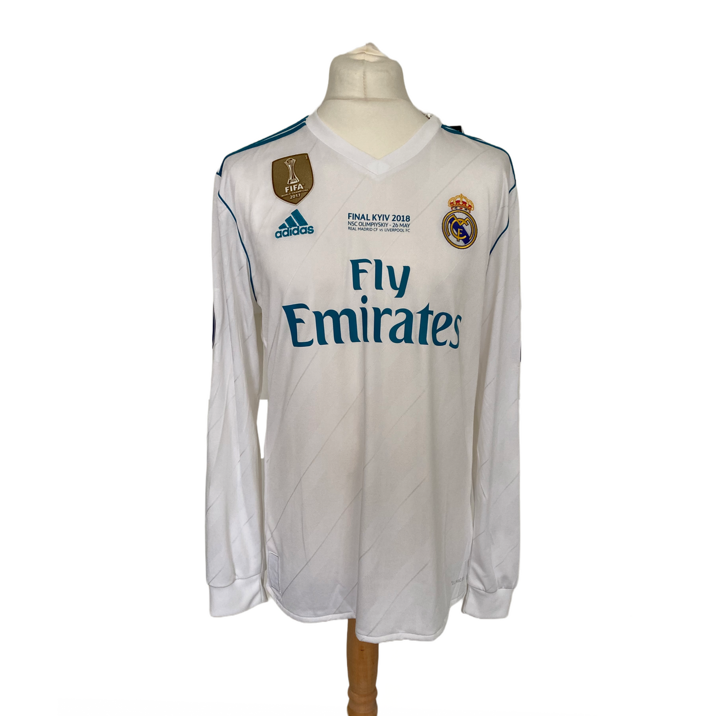 Bale 11 UCL Final Real Madrid Long Sleeve Home Shirt 2017-18 Men's Large Brand New With Tags
