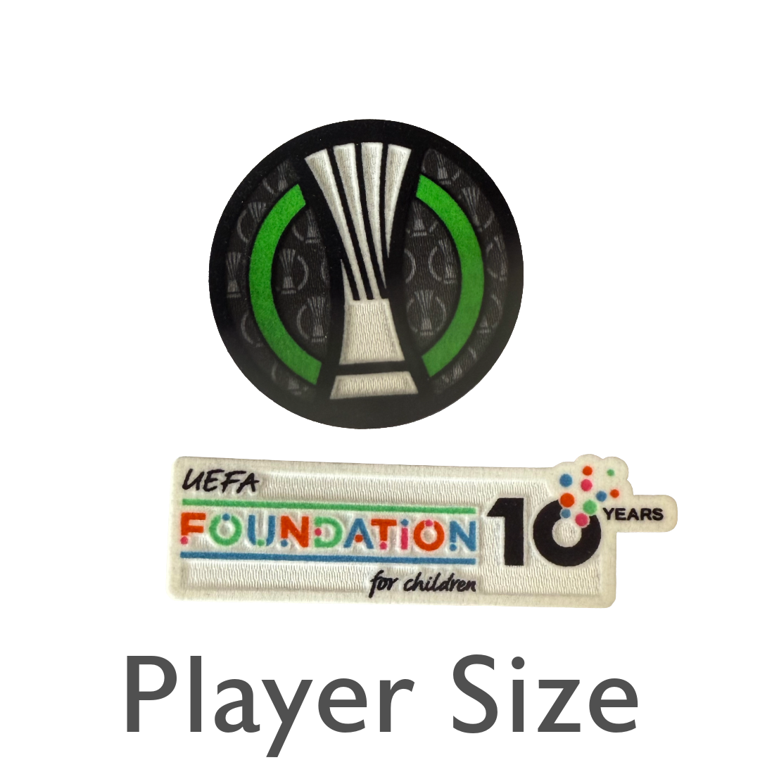 Europa Conference League Sleeve Badges 2025/26 - Trophy Badge and UEFA Federation Patch (10 Years)