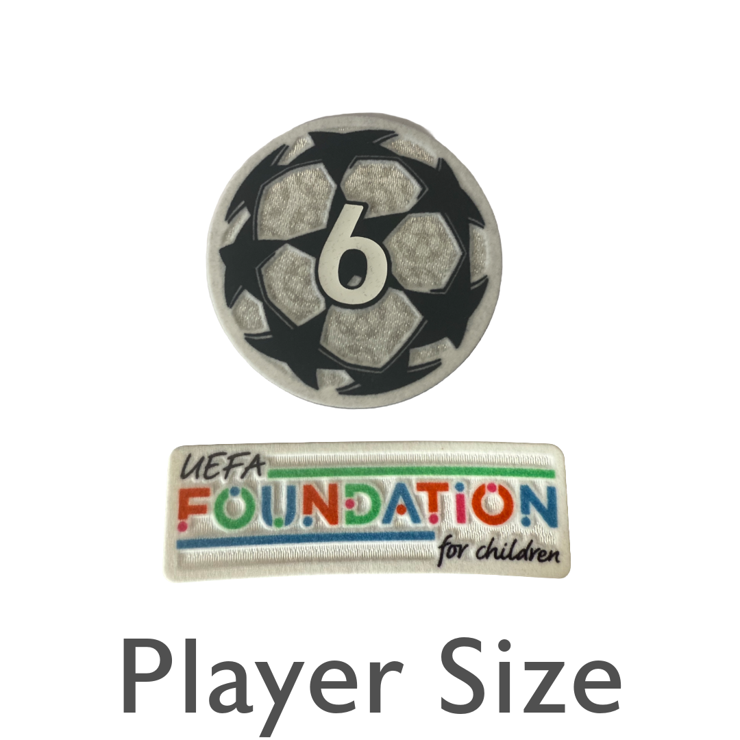 Champions League Badge of Honour 6 and Uefa Foundation Sleeve Badges
