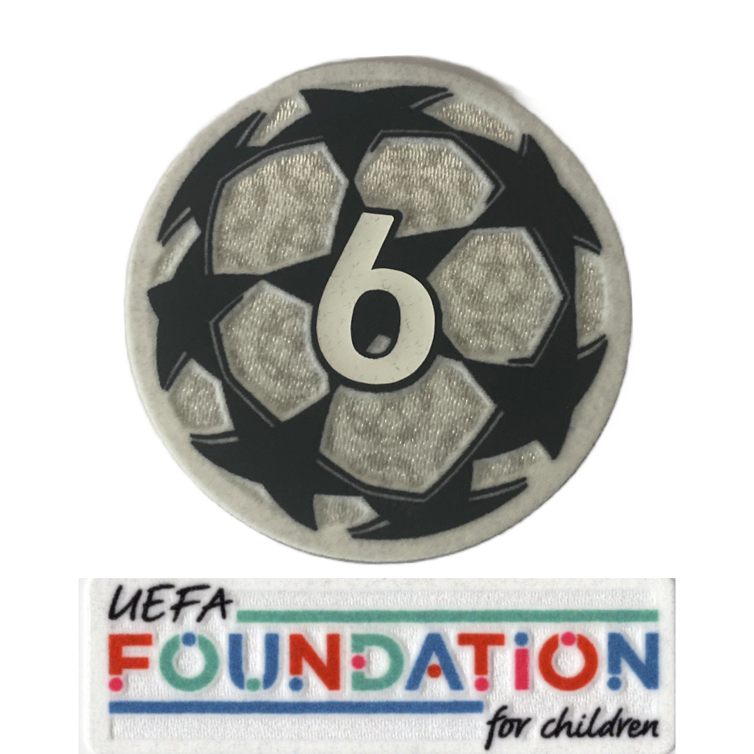 Champions League Badge of Honour 6 and Uefa Foundation Sleeve Badges