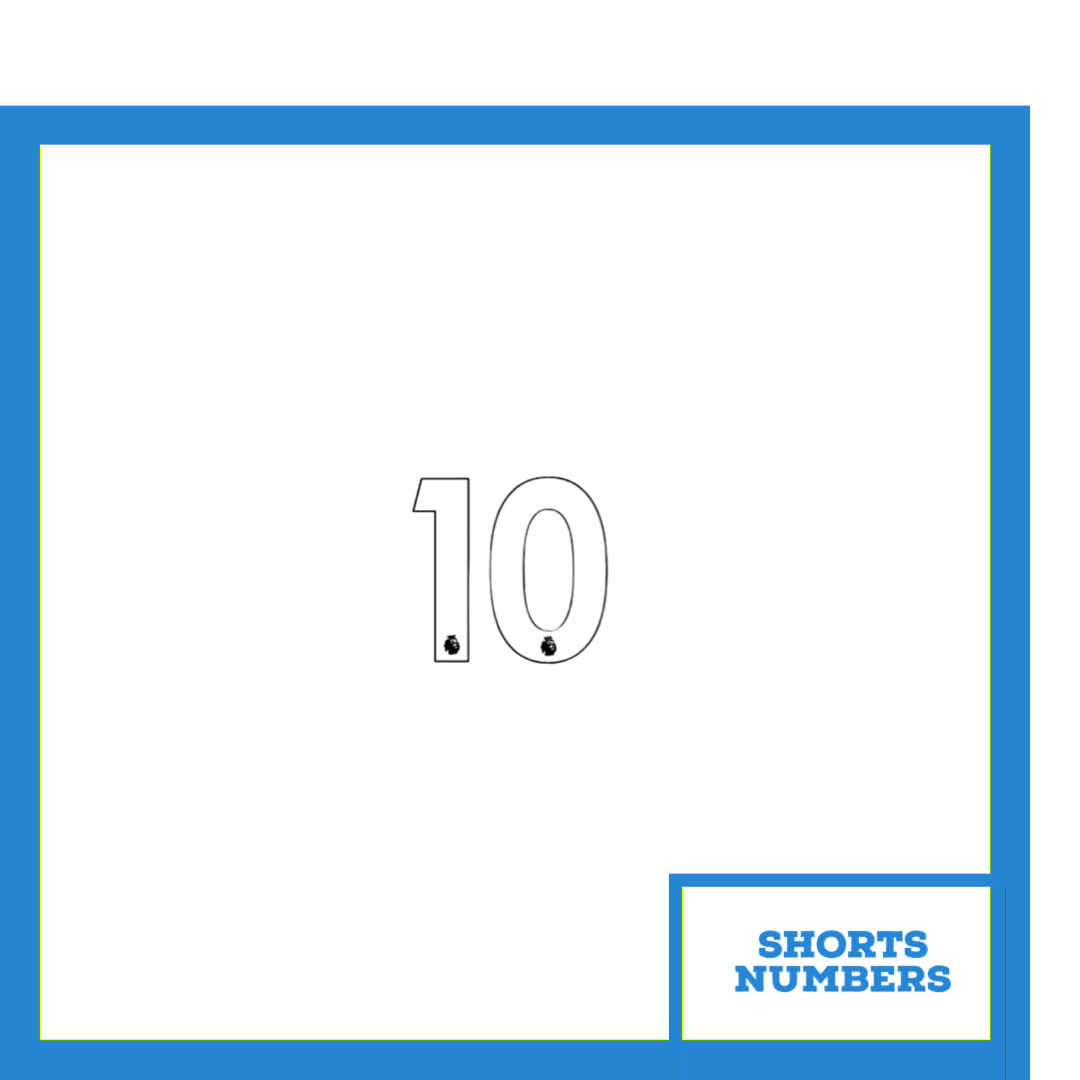 2019 - 23 Premier League Shorts Numbers - White, Black, Navy