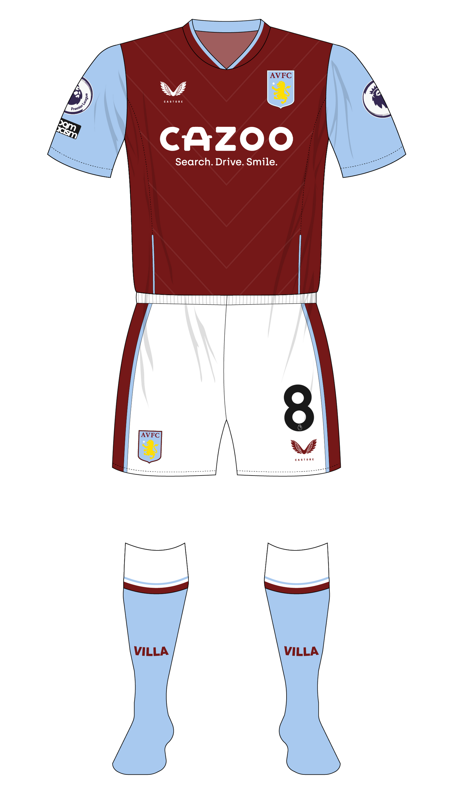 Aston Villa 2022-23 Hero Nameset and Number