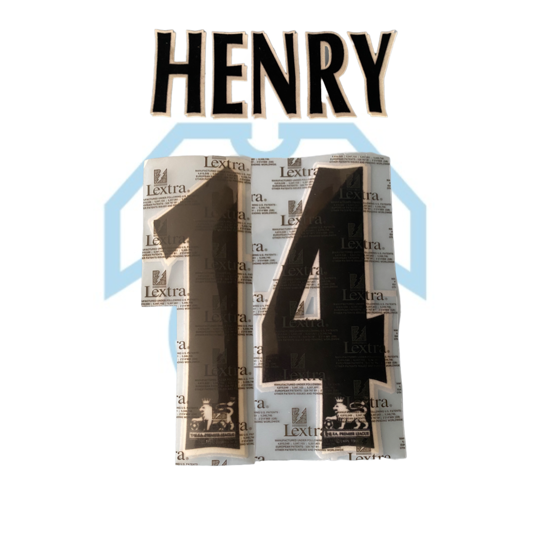 Henry 14 Black Official Sporting ID/Chris Kay Adult Replica Size 1996-07 Name & Number Set