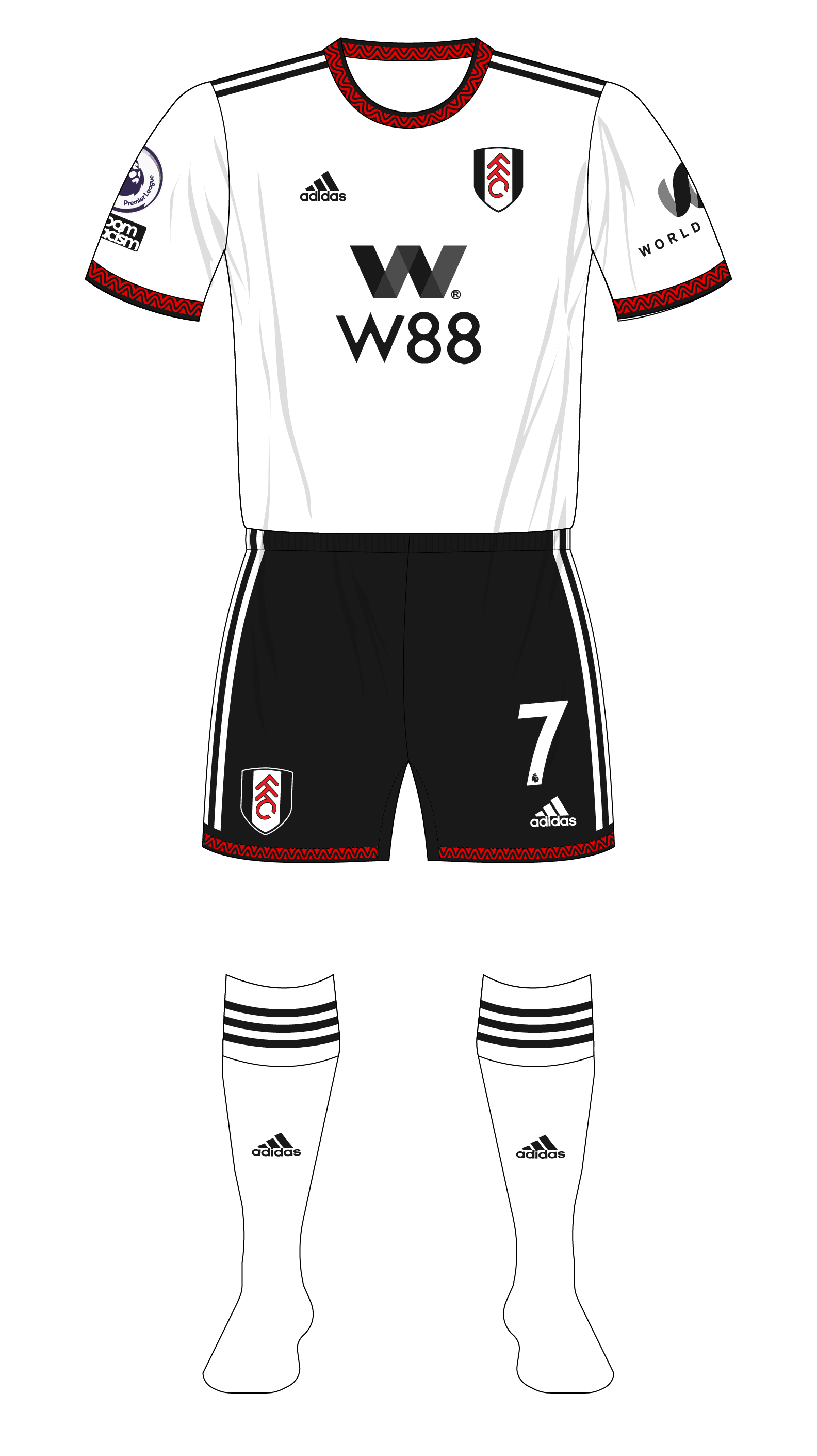 Fulham 2022 23 Hero Nameset and Number Premier Shirt Printing