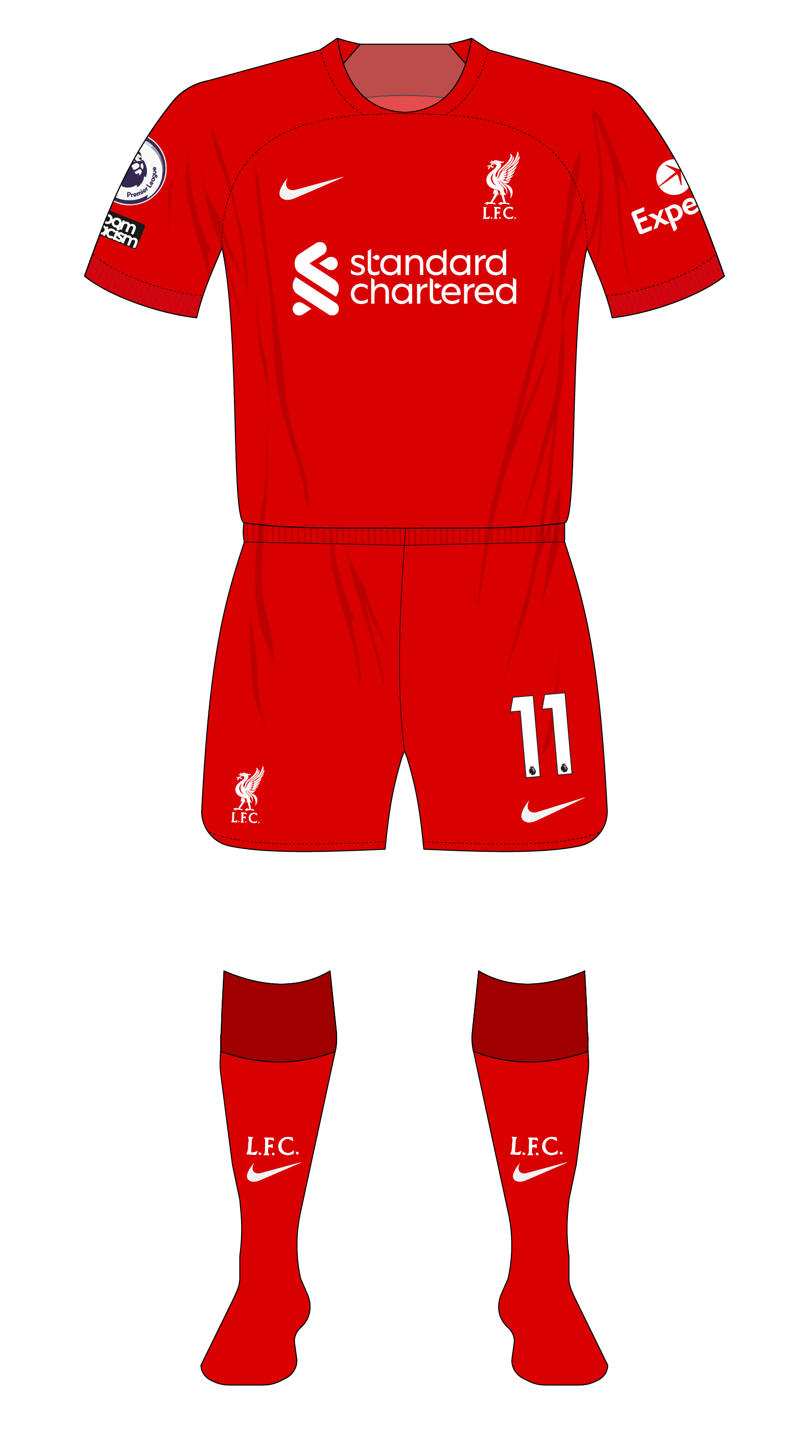 Liverpool shirt with hot sale premier league badge