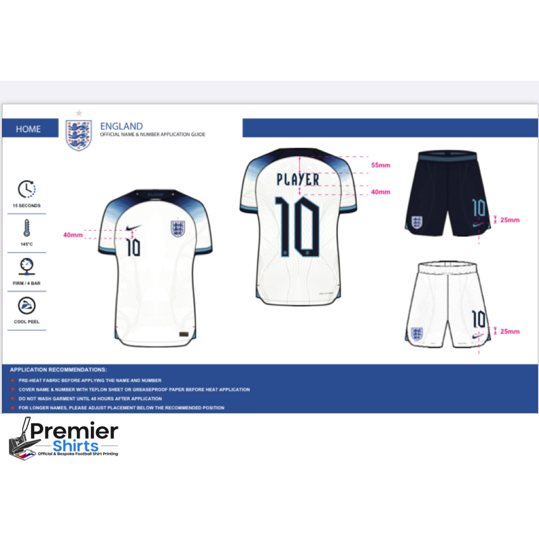 Bellingham 22 England 2022-23 Home Player Size Name and Number