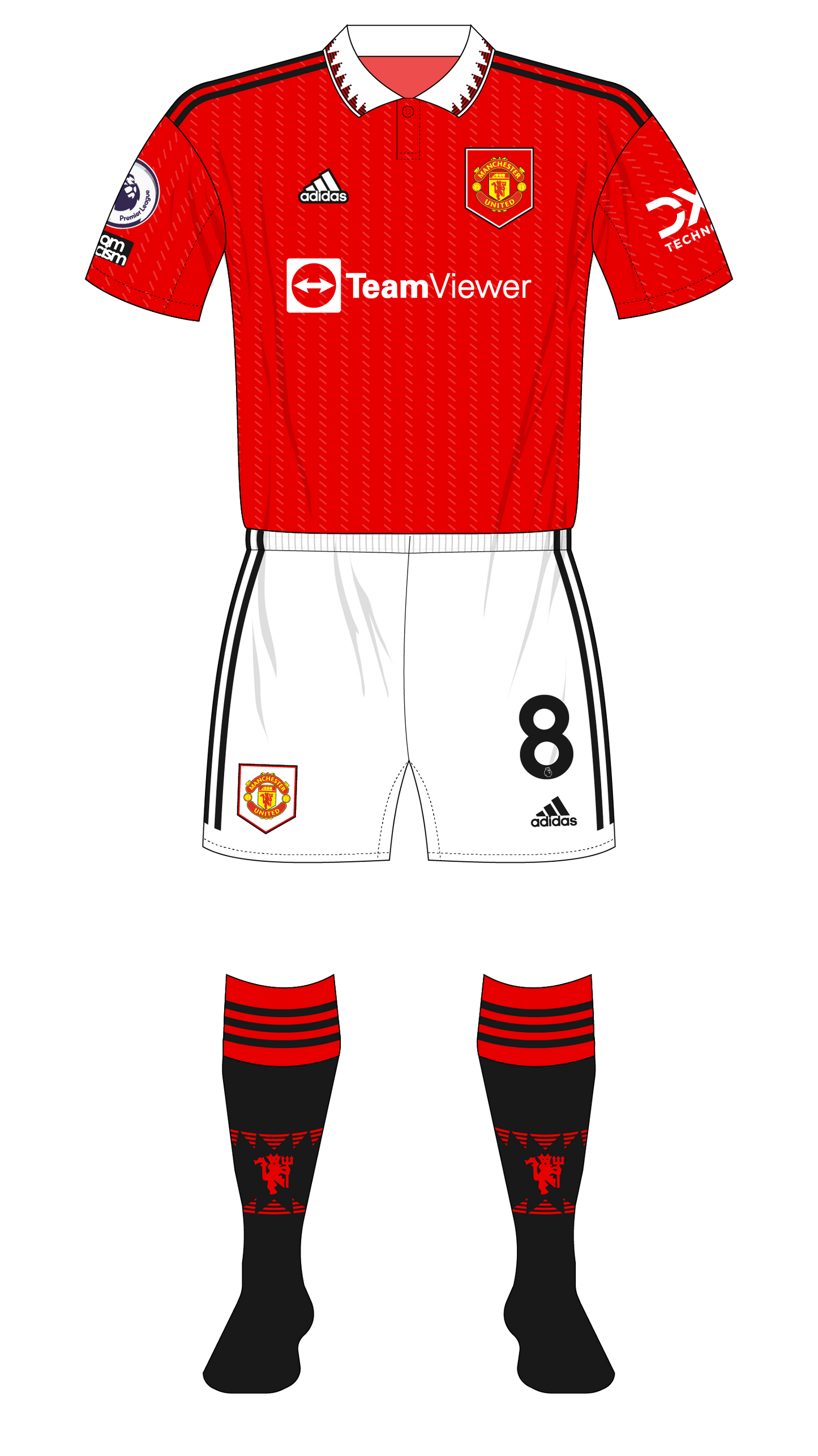 Manchester United 2022-23 Home Shirt Namesets, Numbers & Printing