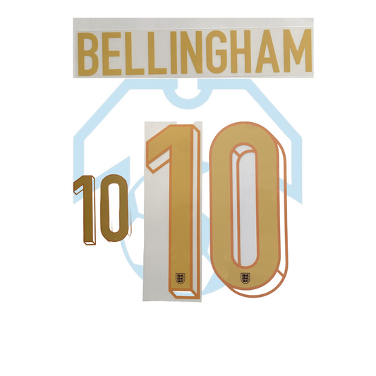 Bellingham 10 England 2024-25 Away Player Size Name and Number
