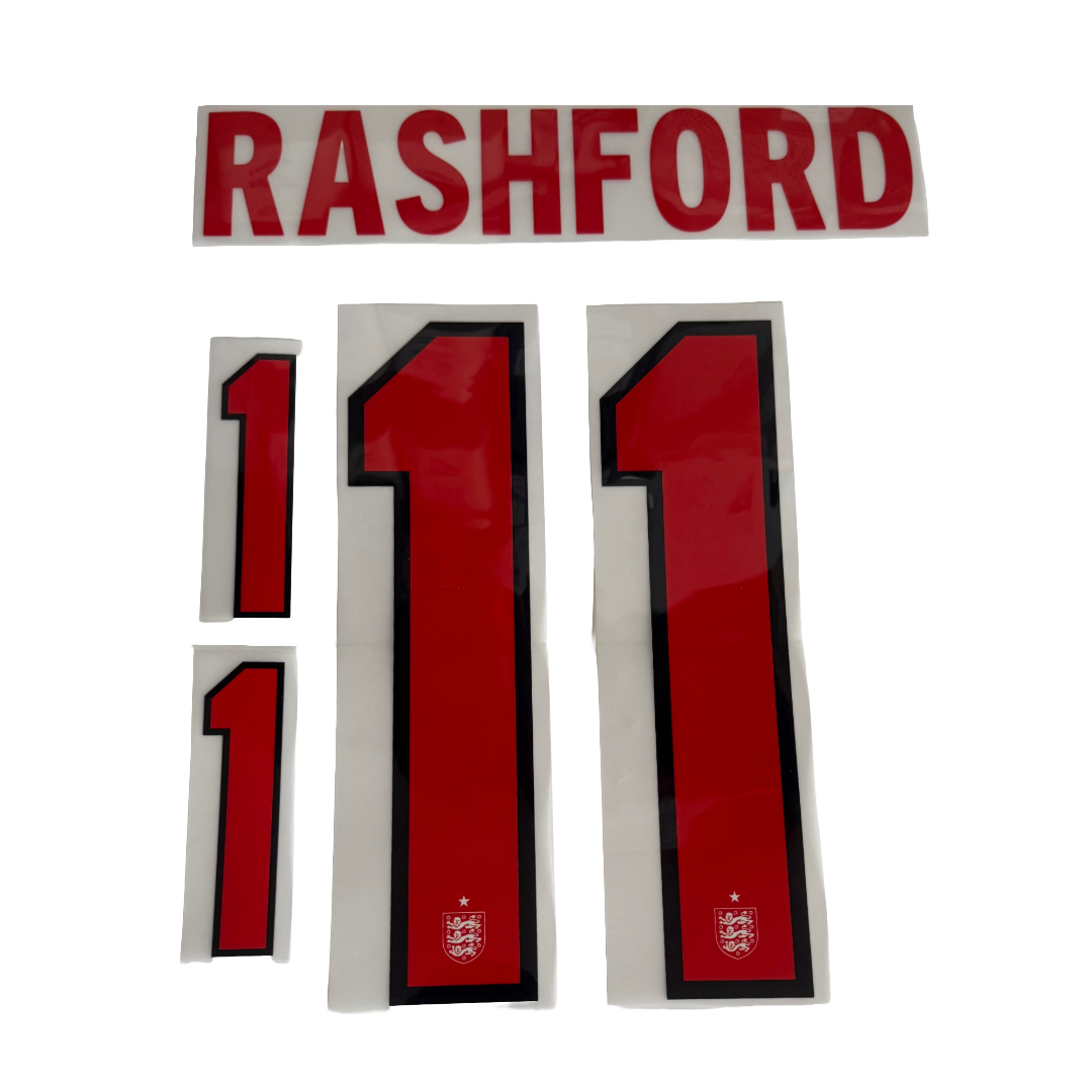 Rashford 11 England 2026-28 Home Player Size Name and Number (Copy)