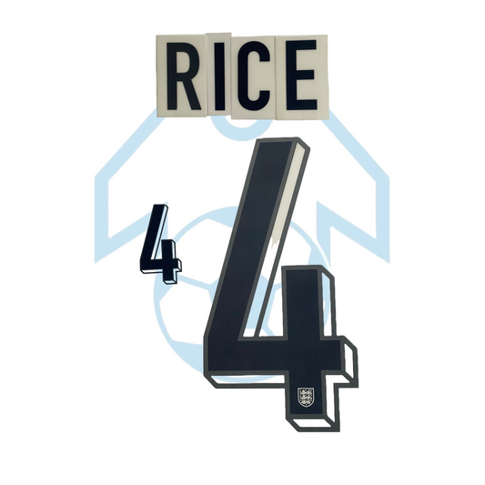 Rice 4 England 2024-25 Home Player Size Name and Number