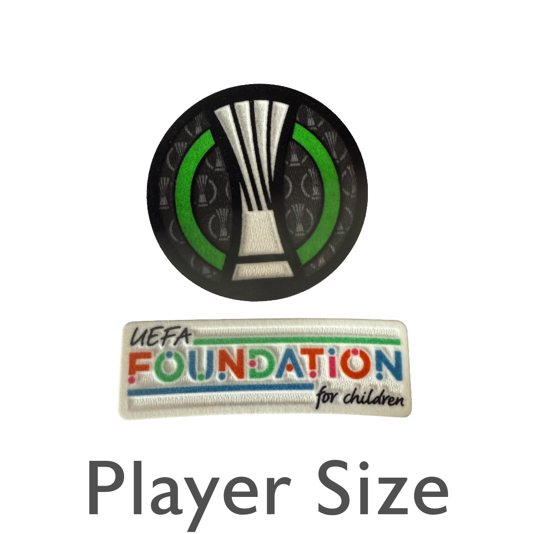 Europa Conference League Sleeve Badges 2024/25 - Trophy Badge and UEFA Federation Patch