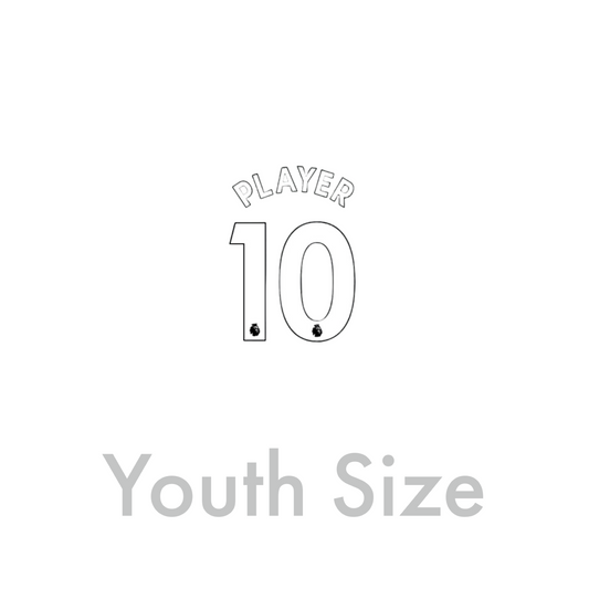 2019 - 23 White Youth Size Premier League Custom Name Set