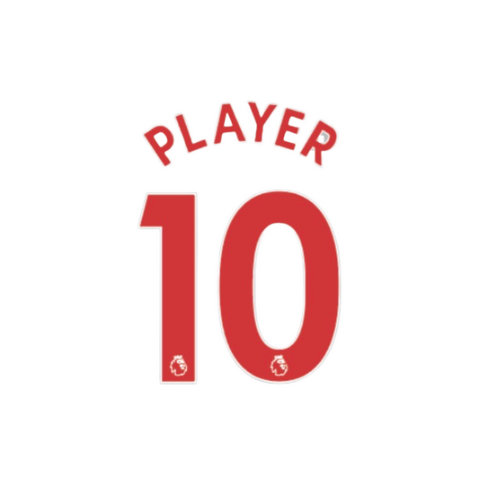 2019 - 23 Red Player Size Premier League Custom Name Set