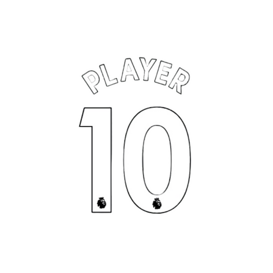 2019 - 23 White Player Size Premier League Custom Name Set
