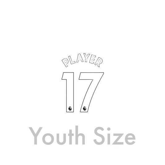 2017 - 19 White Youth Size Premier League Custom Name Set