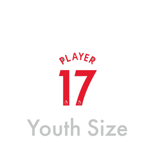 2017 - 19 Red Youth Size Premier League Custom Name Set