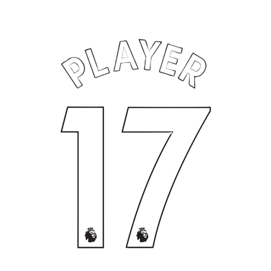 2017 - 19 White Player Size Premier League Custom Name Set