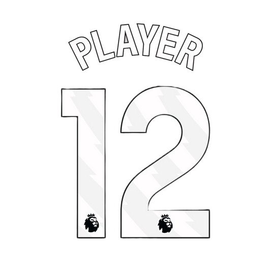 2023-24 Premier League White Player Size Custom Name Set