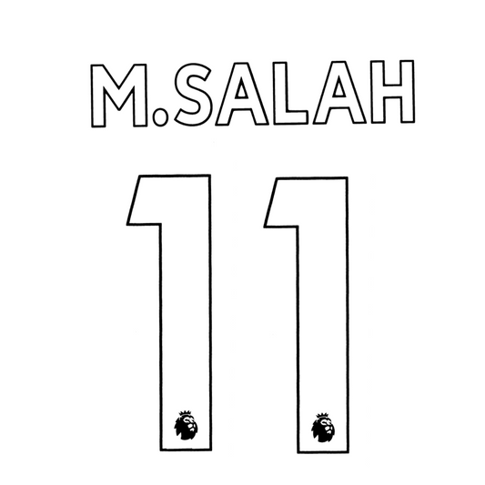 M.Salah 11 White Player Size Nameblock Set 2017 - 19
