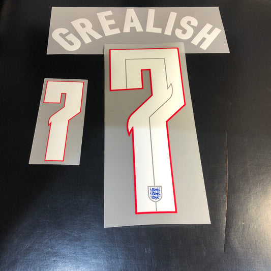 Grealish 7 England 2020 Away Youth Size Name and Number