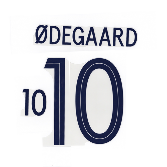 Odegaard 10 Official Norway Player Size 2018-22 Away Nameblock and Number