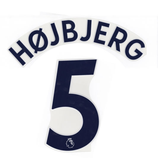 Hojbjerg 5 Official Player Size 2020-22 Home Nameblock and Number with Optional Sleeve Badges