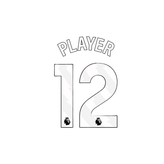 2023-24 Premier League White Youth Size Custom Name Set