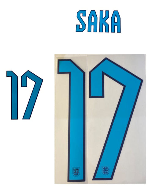 Saka 17 England 2022-23 Away Player Size Name and Number