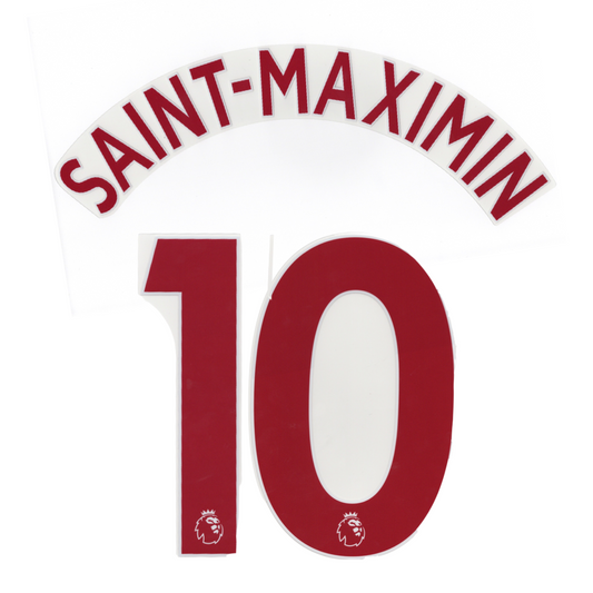 Saint-Maximin 10 Official Player Size 2020-21 Home Nameblock and Number with Optional Sleeve Badges